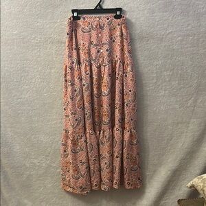 Max Studio Pink Tiered Maxi Skirt Resort Wear